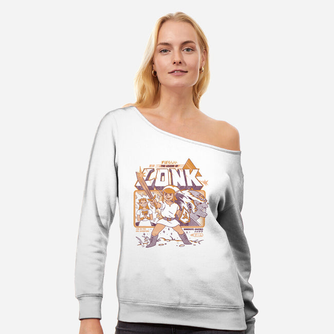 Legend Of Lonk-Womens-Off Shoulder-Sweatshirt-ilustrata