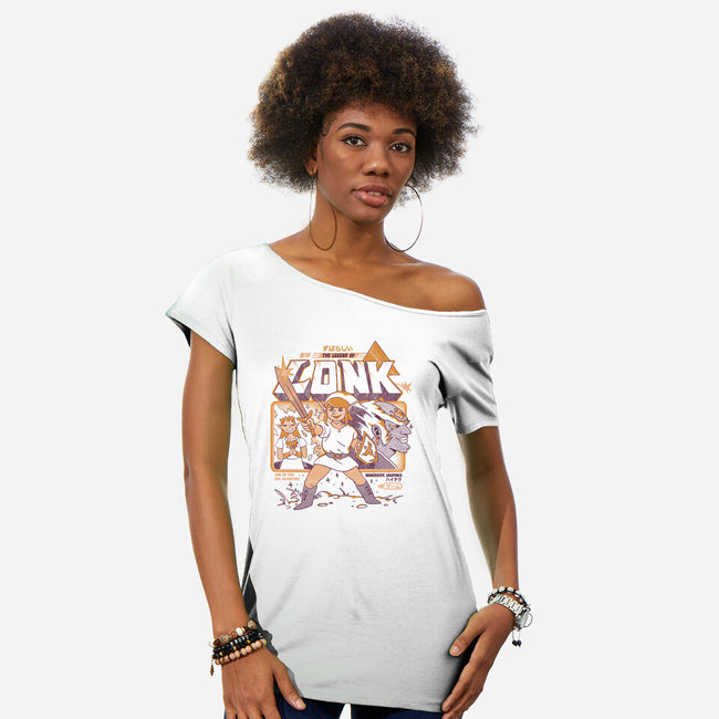 Legend Of Lonk-Womens-Off Shoulder-Tee-ilustrata