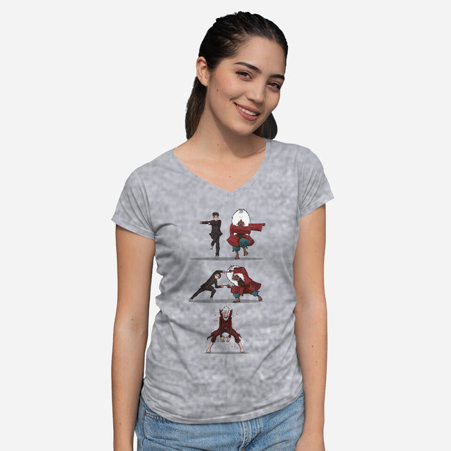 Turbo Fusion-Womens-V-Neck-Tee-zascanauta