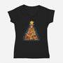 Reindeer Xmas Tree-Womens-V-Neck-Tee-Vallina84