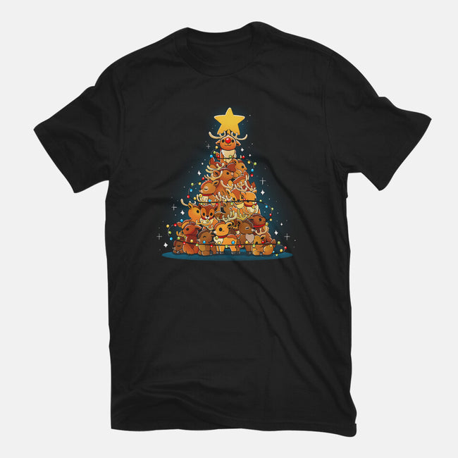 Reindeer Xmas Tree-Mens-Basic-Tee-Vallina84