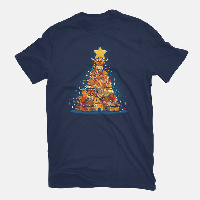 Reindeer Xmas Tree-Mens-Heavyweight-Tee-Vallina84