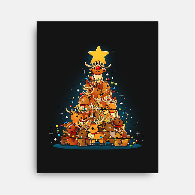 Reindeer Xmas Tree-None-Stretched-Canvas-Vallina84