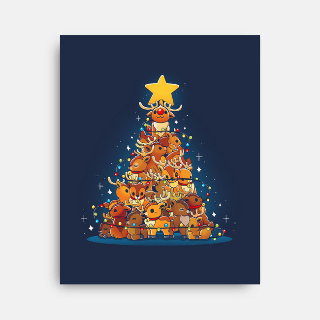 Reindeer Xmas Tree-None-Stretched-Canvas-Vallina84