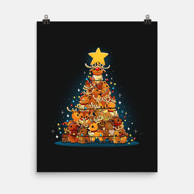 Reindeer Xmas Tree-None-Matte-Poster-Vallina84