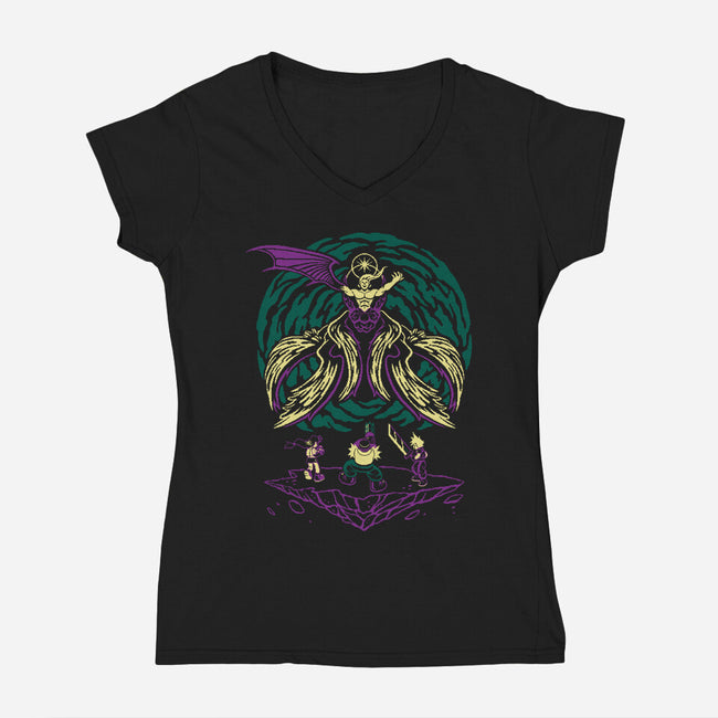 Fate Of The Planet-Womens-V-Neck-Tee-Henrique Torres