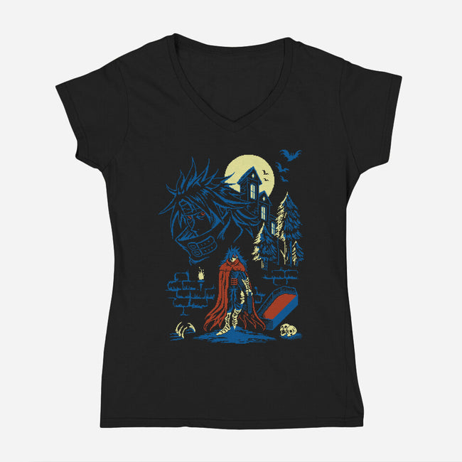 Guardian Of Secrets-Womens-V-Neck-Tee-Henrique Torres