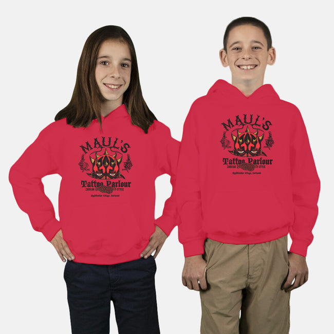 Maul's Tattoo Parlour-Youth-Pullover-Sweatshirt-Arinesart