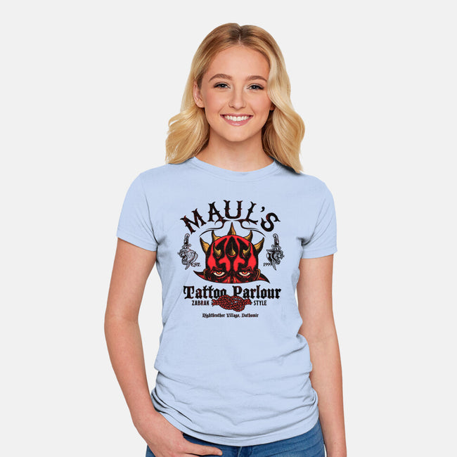 Maul's Tattoo Parlour-Womens-Fitted-Tee-Arinesart