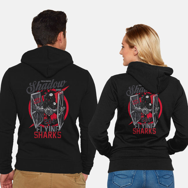 Flying Sharks-Unisex-Zip-Up-Sweatshirt-Arinesart