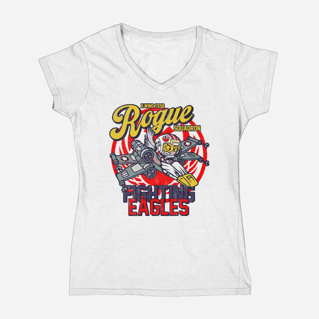 Fighting Eagles-Womens-V-Neck-Tee-Arinesart