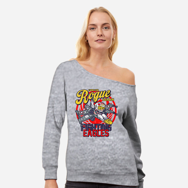 Fighting Eagles-Womens-Off Shoulder-Sweatshirt-Arinesart