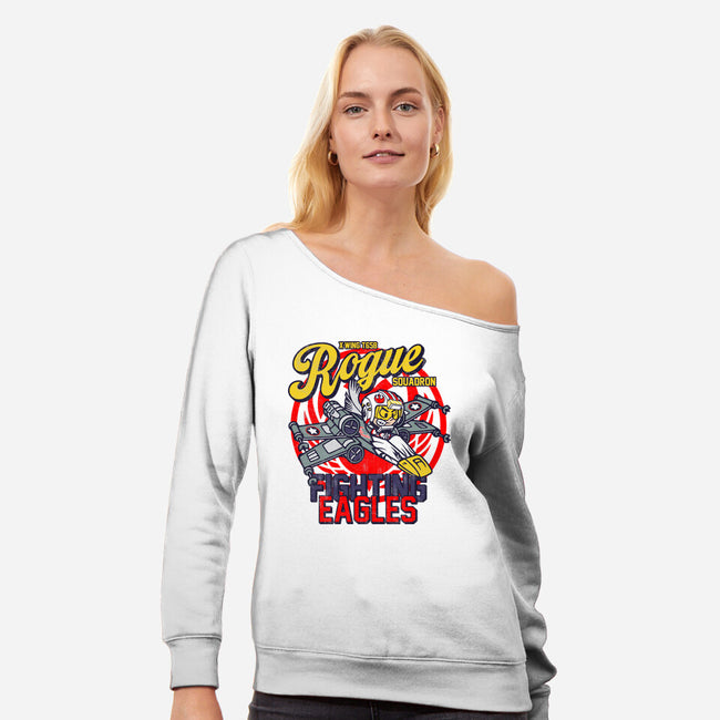 Fighting Eagles-Womens-Off Shoulder-Sweatshirt-Arinesart