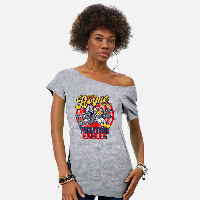 Fighting Eagles-Womens-Off Shoulder-Tee-Arinesart