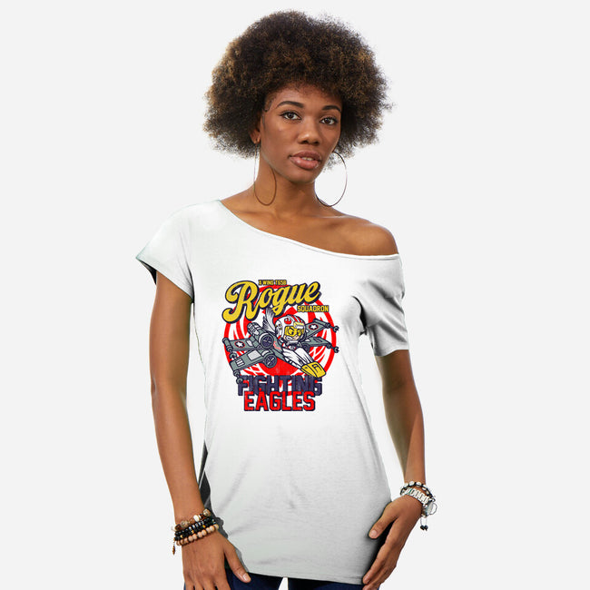 Fighting Eagles-Womens-Off Shoulder-Tee-Arinesart