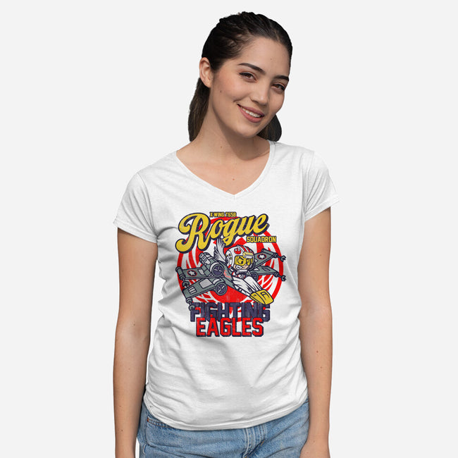 Fighting Eagles-Womens-V-Neck-Tee-Arinesart