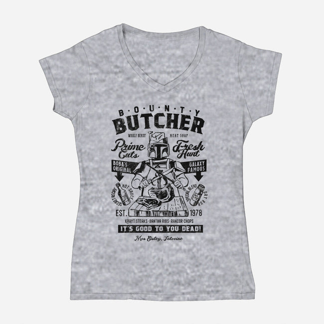 Bounty Butcher-Womens-V-Neck-Tee-Arinesart