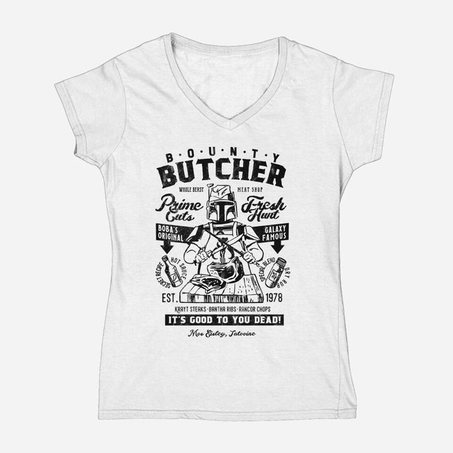 Bounty Butcher-Womens-V-Neck-Tee-Arinesart