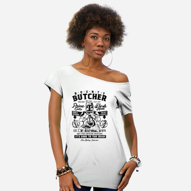 Bounty Butcher-Womens-Off Shoulder-Tee-Arinesart