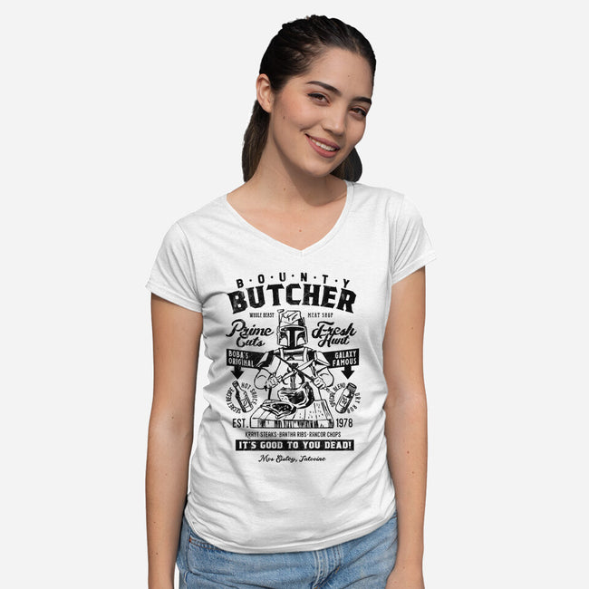 Bounty Butcher-Womens-V-Neck-Tee-Arinesart