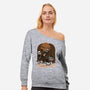 Mando And Grogu-Womens-Off Shoulder-Sweatshirt-Arinesart