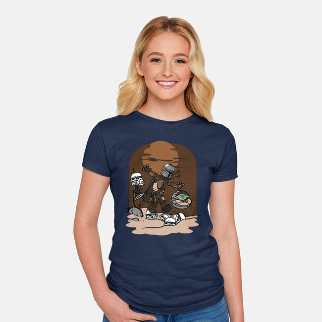 Mando And Grogu-Womens-Fitted-Tee-Arinesart