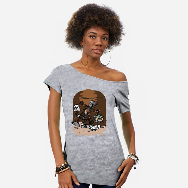 Mando And Grogu-Womens-Off Shoulder-Tee-Arinesart