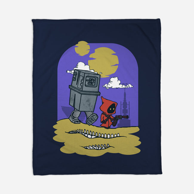 Jawa And Droid-None-Fleece-Blanket-Arinesart