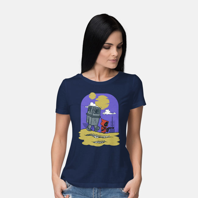 Jawa And Droid-Womens-Basic-Tee-Arinesart