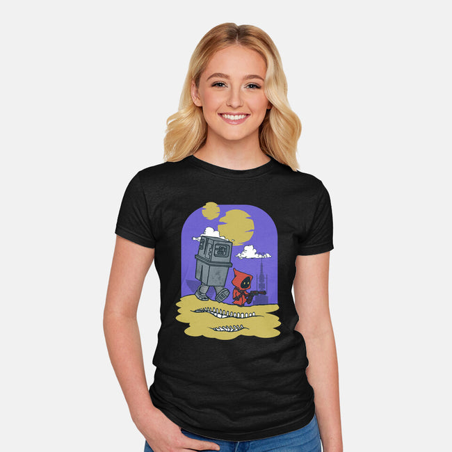 Jawa And Droid-Womens-Fitted-Tee-Arinesart