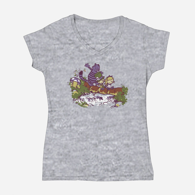 Alice And Friends-Womens-V-Neck-Tee-Arinesart