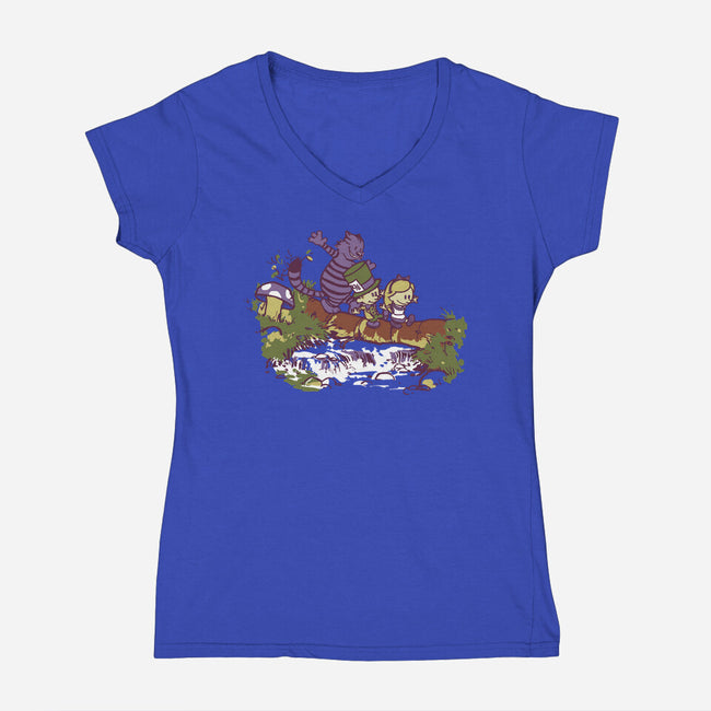 Alice And Friends-Womens-V-Neck-Tee-Arinesart