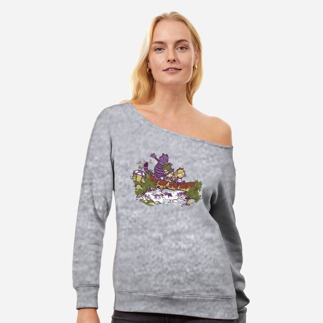 Alice And Friends-Womens-Off Shoulder-Sweatshirt-Arinesart