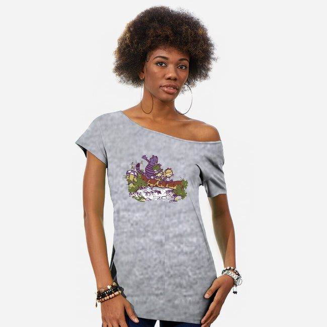 Alice And Friends-Womens-Off Shoulder-Tee-Arinesart