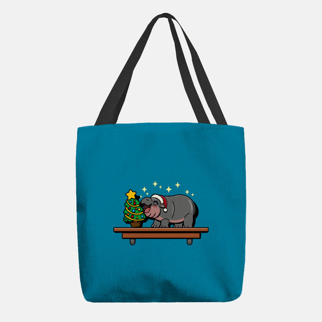 Hippo On The Shelf-None-Basic Tote-Bag-Boggs Nicolas