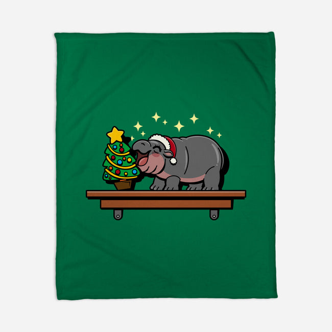 Hippo On The Shelf-None-Fleece-Blanket-Boggs Nicolas