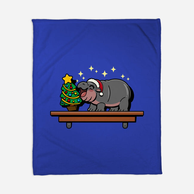 Hippo On The Shelf-None-Fleece-Blanket-Boggs Nicolas