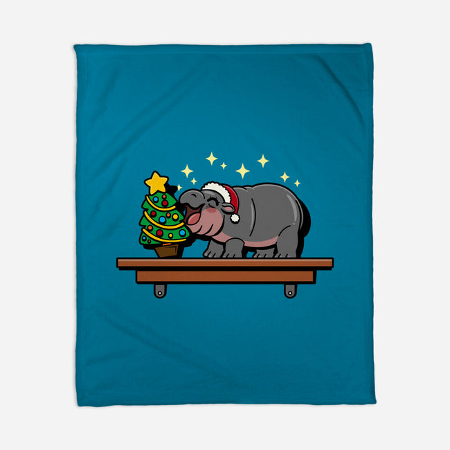 Hippo On The Shelf-None-Fleece-Blanket-Boggs Nicolas