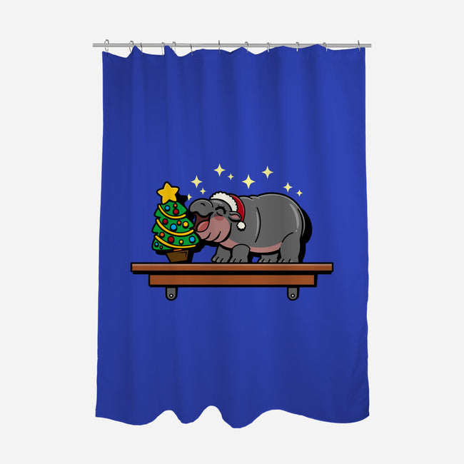 Hippo On The Shelf-None-Polyester-Shower Curtain-Boggs Nicolas