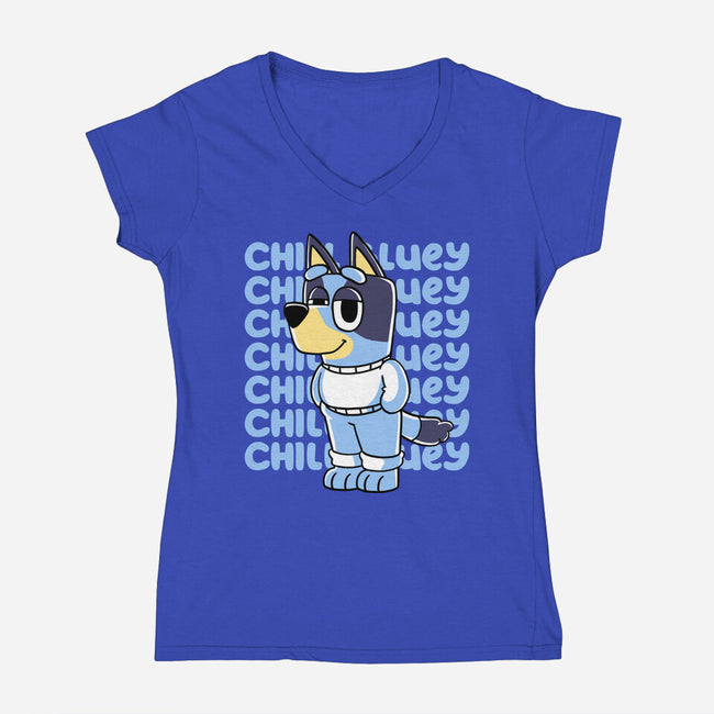 Chill Blue Heeler-Womens-V-Neck-Tee-estudiofitas