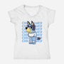 Chill Blue Heeler-Womens-V-Neck-Tee-estudiofitas