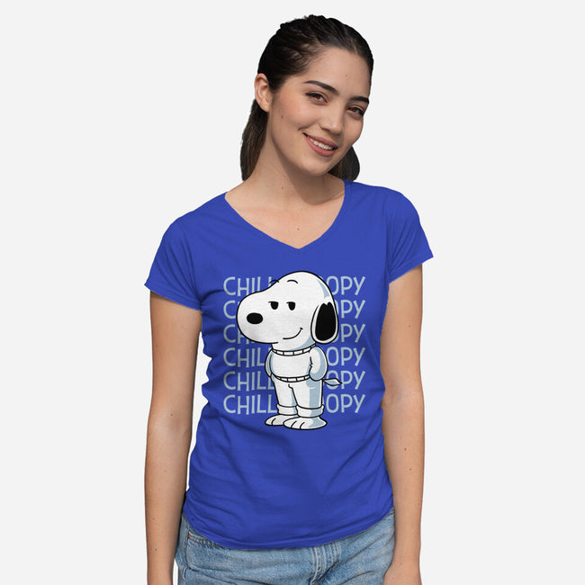 Chill Beagle-Womens-V-Neck-Tee-estudiofitas