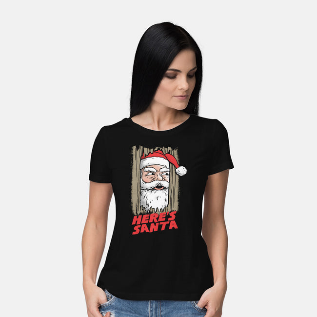 Here's Santa-Womens-Basic-Tee-Barbadifuoco