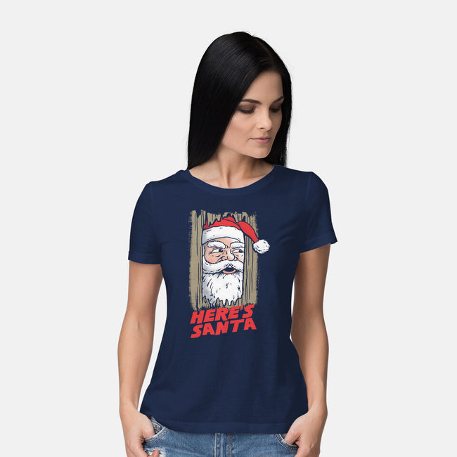 Here's Santa-Womens-Basic-Tee-Barbadifuoco