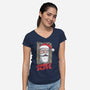 Here's Santa-Womens-V-Neck-Tee-Barbadifuoco