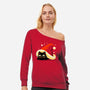 Kitty Xmas Hat-Womens-Off Shoulder-Sweatshirt-erion_designs