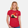 Kitty Xmas Hat-Womens-Fitted-Tee-erion_designs