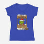 Grinch Help-Womens-V-Neck-Tee-Barbadifuoco