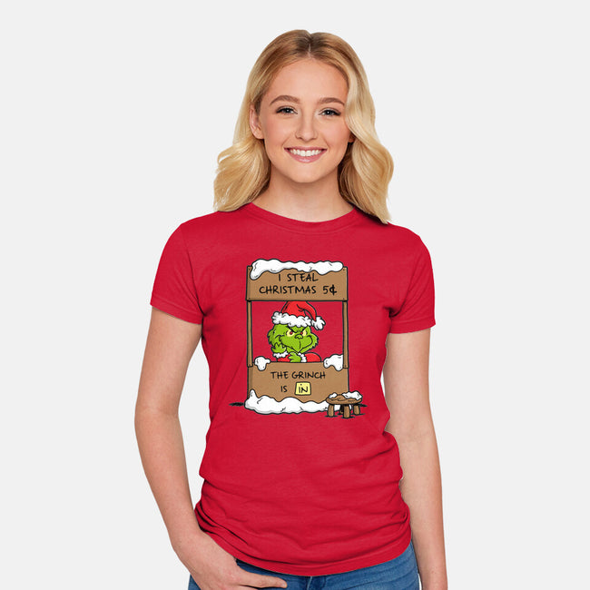 Grinch Help-Womens-Fitted-Tee-Barbadifuoco