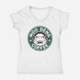 Moo Deng Coffee-Womens-V-Neck-Tee-retrodivision